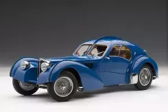 AUTOart Bugatti 57 S Atlantic 1938 Blue with Metal Wire-Spoke Wheels 1:18 70943