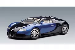 AUTOart Bugatti Veyron 16.4 Production Car Black Blue Metallic 1:18 70907