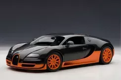 AUTOart Bugatti Veyron Super Sport Carbon Black with Orange Side Skirts 1:18 70936