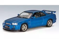 AUTOart Nissan Skyline R34 GTR V-Spec II Bayside Blue 1:43 57331