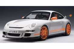 AUTOart Porsche 911 GT3 RS 997 2006 Silver with Orange Stripes 1:12 12119