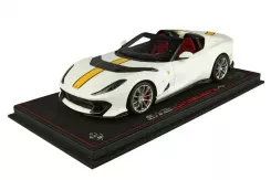 BBR Ferrari 812 Competizione A Avus White Color With Yellow Stripe 1:18 P18209E