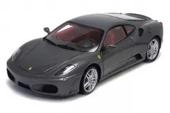 BBR Ferrari F430 Coupe 2003 Silverstone Grey with Rosso Interior 1:18 HE180019